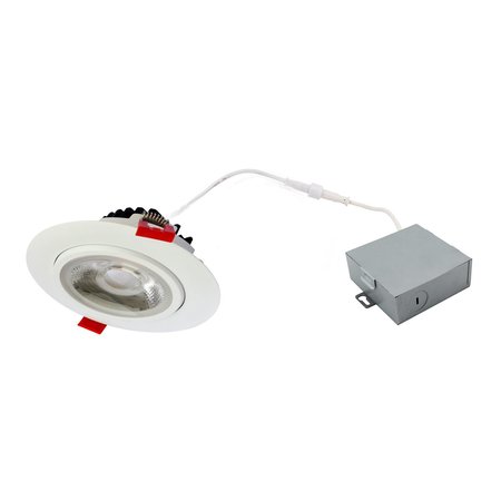 Designers Fountain 4 inch White 4000K Canless Remodel Directional Gimbal Integrated LED Recessed Light Kit EV490112WH40